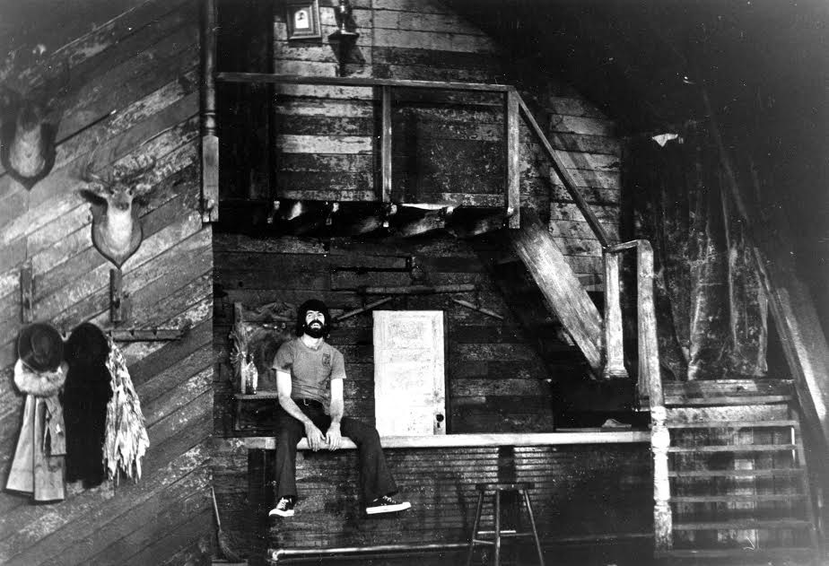 Steven on the set of the 1977 Lexington Conservatory Theatre production. 